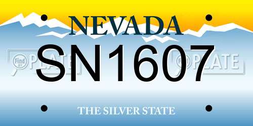 SN1607 Nevada License Plate