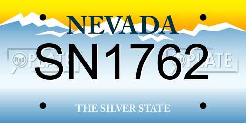 SN1762 Nevada License Plate