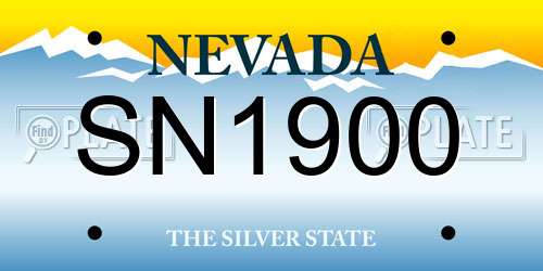 SN1900 Nevada License Plate