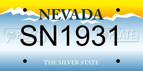 SN1931 Nevada License Plate