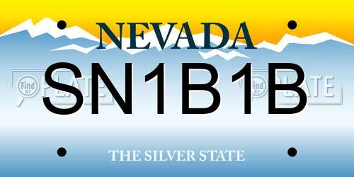 SN1B1B Nevada License Plate
