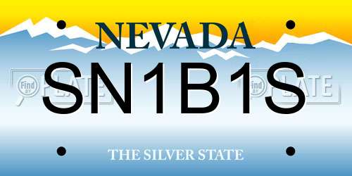 SN1B1S Nevada License Plate