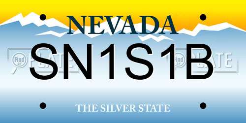 SN1S1B Nevada License Plate