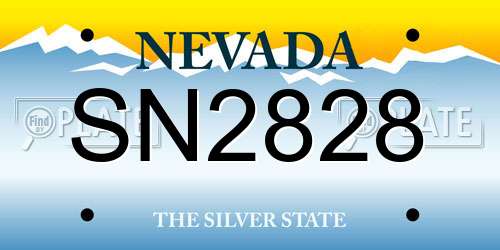SN2828 Nevada License Plate