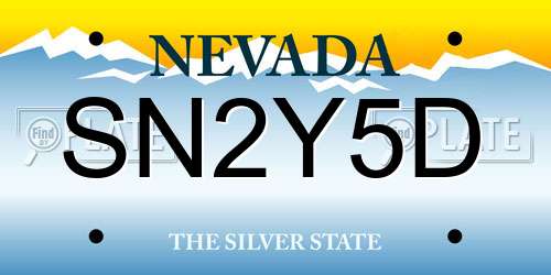 SN2Y5D Nevada License Plate