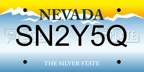 SN2Y5Q Nevada License Plate