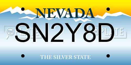 SN2Y8D Nevada License Plate