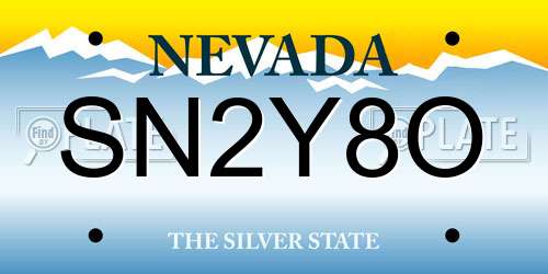 SN2Y8O Nevada License Plate