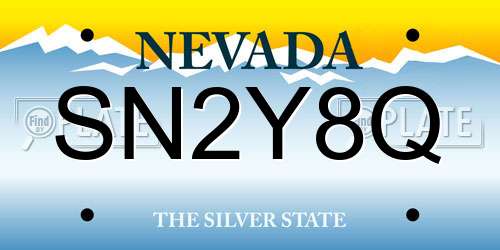SN2Y8Q Nevada License Plate