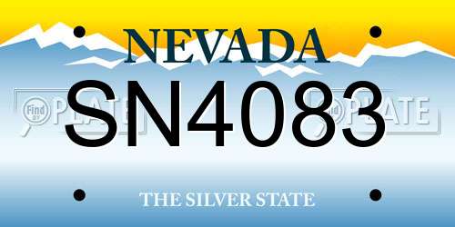 SN4083 Nevada License Plate