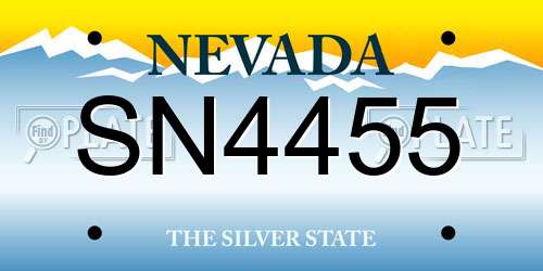 SN4455 Nevada License Plate