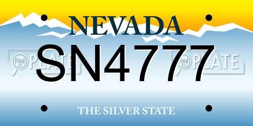 SN4777 Nevada License Plate