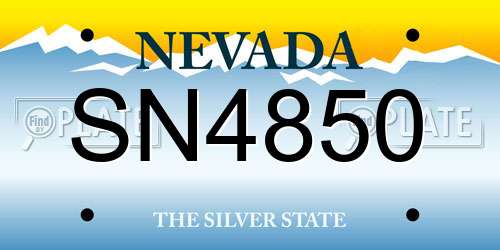 SN4850 Nevada License Plate