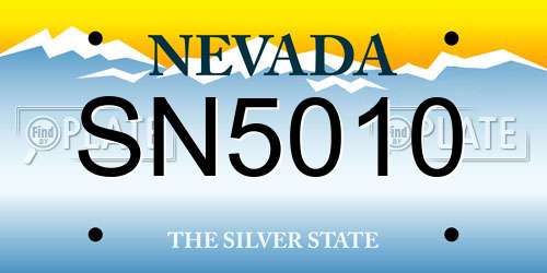 SN5010 Nevada License Plate