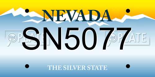 SN5077 Nevada License Plate