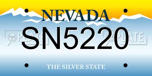 SN5220 Nevada License Plate