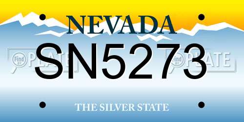 SN5273 Nevada License Plate