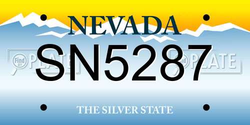 SN5287 Nevada License Plate