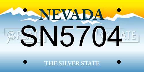 SN5704 Nevada License Plate