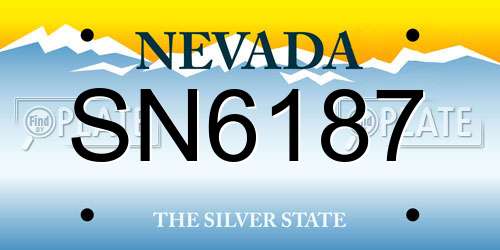 SN6187 Nevada License Plate