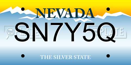 SN7Y5Q Nevada License Plate