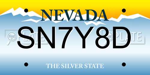 SN7Y8D Nevada License Plate