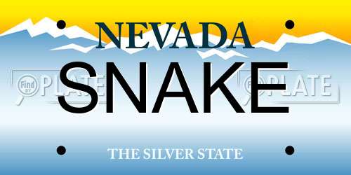 SNAKE Nevada License Plate