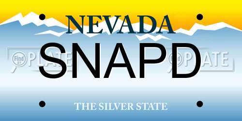 SNAPD Nevada License Plate
