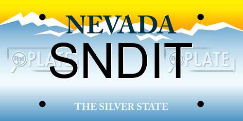SNDIT Nevada License Plate