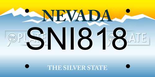 SNI818 Nevada License Plate