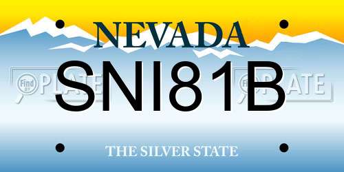 SNI81B Nevada License Plate