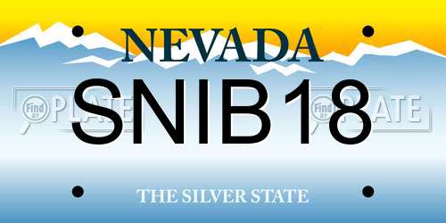 SNIB18 Nevada License Plate