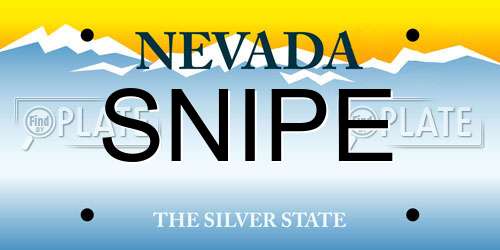 SNIPE Nevada License Plate