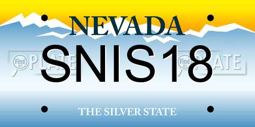 SNIS18 Nevada License Plate