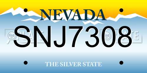 SNJ7308 Nevada License Plate