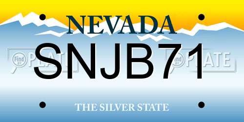 SNJB71 Nevada License Plate