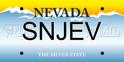 SNJEV Nevada License Plate