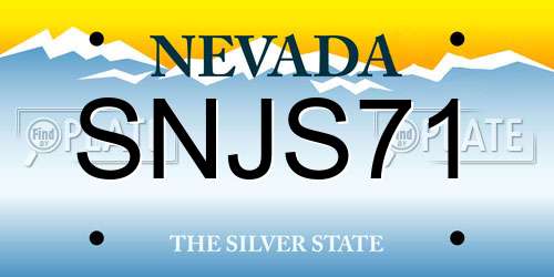 SNJS71 Nevada License Plate