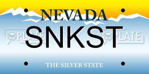 SNKST Nevada License Plate