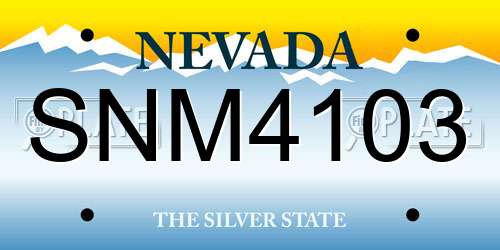 SNM4103 Nevada License Plate