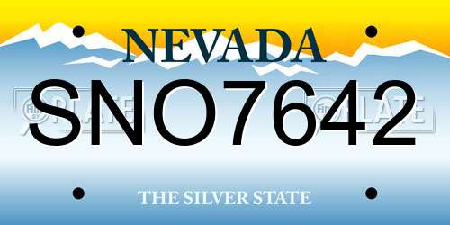 SNO7642 Nevada License Plate