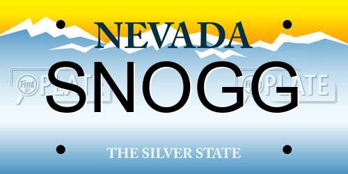 SNOGG Nevada License Plate
