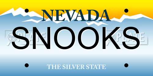 SNOOKS Nevada License Plate