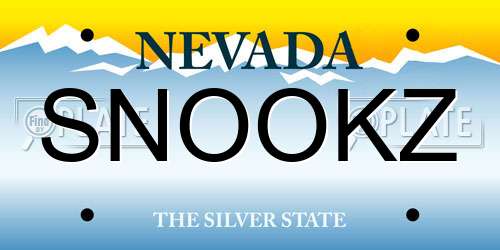 SNOOKZ Nevada License Plate