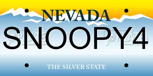 SNOOPY4 Nevada License Plate