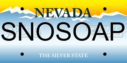 SNOSOAP Nevada License Plate