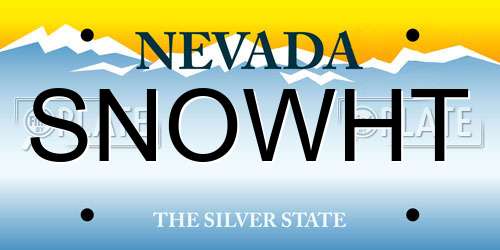 SNOWHT Nevada License Plate