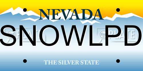 SNOWLPD Nevada License Plate
