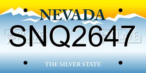 SNQ2647 Nevada License Plate