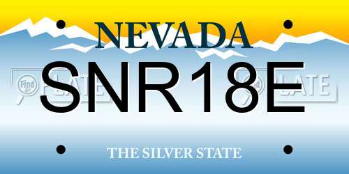 SNR18E Nevada License Plate